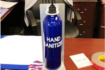 desk top stand for hand sanitizer